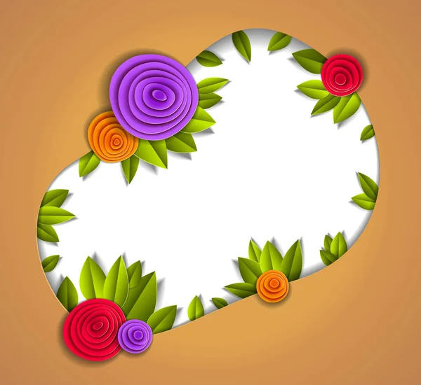 Fleurs et feuilles beau fond ou cadre avec copie vierge — Image vectorielle