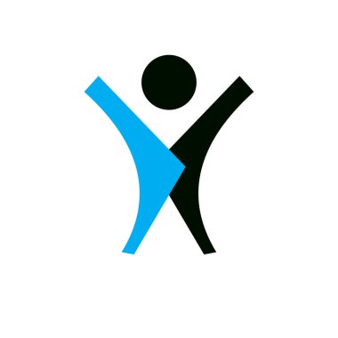 Heyecanlı soyut kişi kaldırdı elleriyle vektör çizim