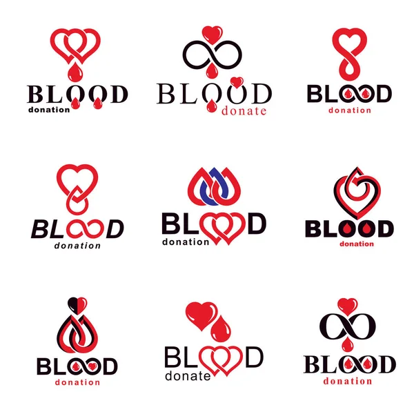 Ilustraciones vectoriales creadas sobre el tema de la donación de sangre — Vector de stock