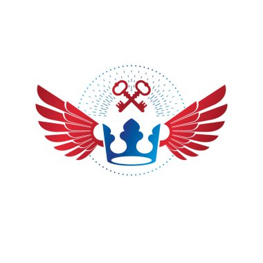 Royal Crown amblemi. Hanedan arması dekoratif logo isolat