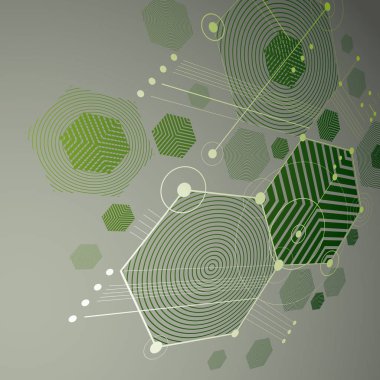 Bauhaus retro sty oluşturulan 3d vektör soyut yeşil arka plan