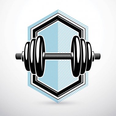 Dis ile oluşan beyaz izole Dumbbell vektör illüstrasyon