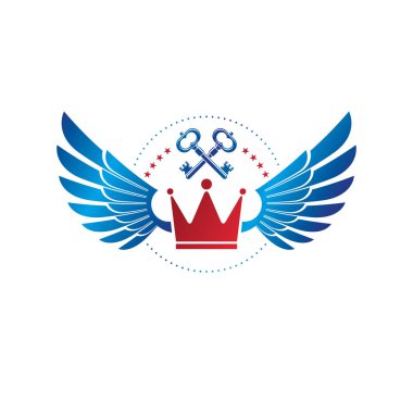 Royal Crown amblemi. Hanedan arması dekoratif logo isolat