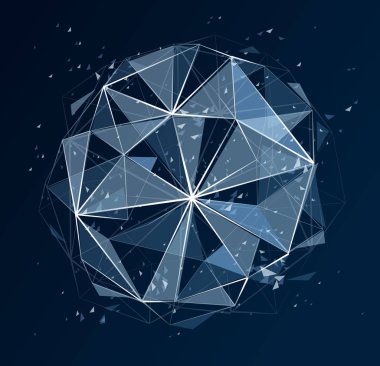 Çokgen elemanlar vektör soyut arka plan, düşük poli 3d objec