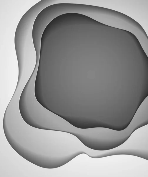 Abstrakt grå papper cutout kurviga former lager, vektor illustration — Stock vektor