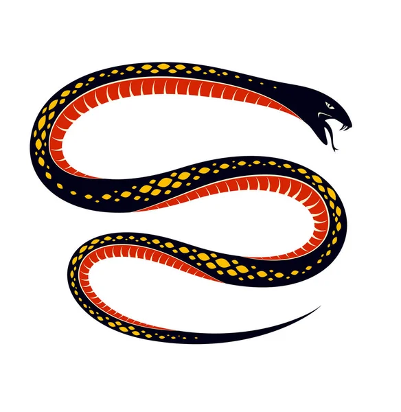 Tatuaje vintage de serpiente venenosa, dibujo vectorial de pred agresivo — Archivo Imágenes Vectoriales