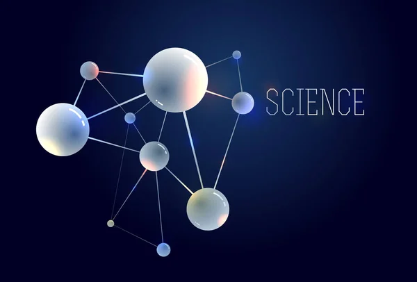 Moléculas e átomos vetor fundo abstrato, química da ciência —  Vetores de Stock