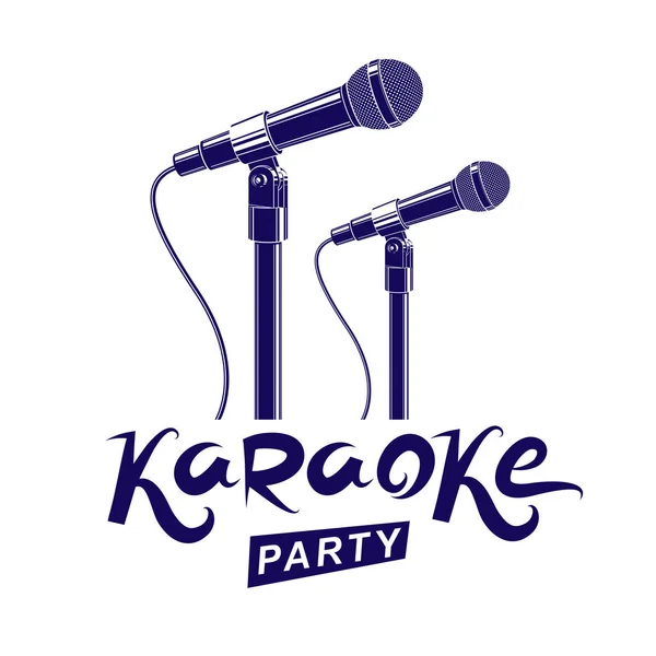 Návrh propagačního plakátu z karaoke party. Bitva o rap, dvě s — Stockový vektor