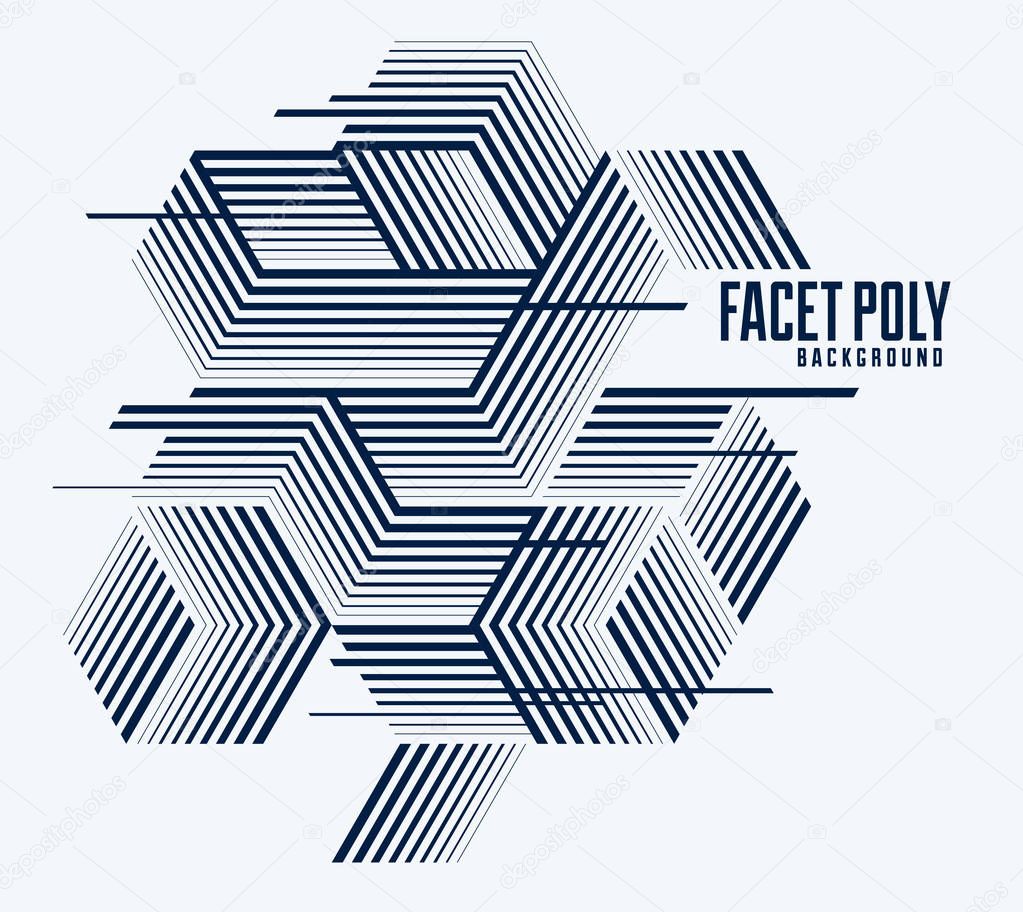 Polygonal low poly vector abstract design, artistic retro style 