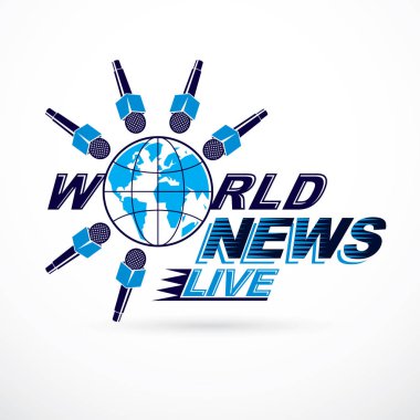 Mavi Kulak ile oluşturulan sosyal telekomünikasyon tema vektör logosu