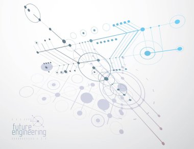 Fütüristik soyut vektör teknolojik altyapı. Mekanik eng