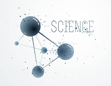 Moleküller vektör soyut arka plan, 3D boyutlu bilim che