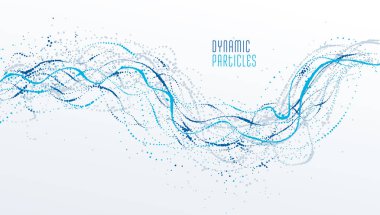 Parçacık akış dizisi renkli vektör soyut arka plan, yaşam fo