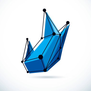 İzometrik soyut vektör düşük Poli şekli. İletişim technolo