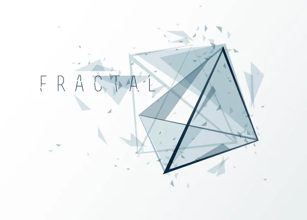 Diseño fractal de objeto de malla con líneas conectadas vector abstracto — Archivo Imágenes Vectoriales