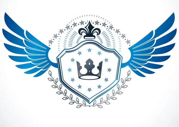 Wappen der Heraldik, Vintage-Vektor-Emblem aus Lilie — Stockvektor