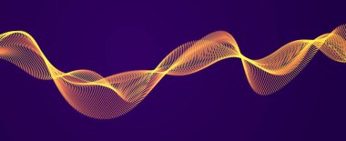 Vektör arka plan d üzerinden akan parçacıkların dalga ile