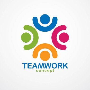 Basit geometrik el ile oluşturulan ekip çalışması ve dostluk kavramı