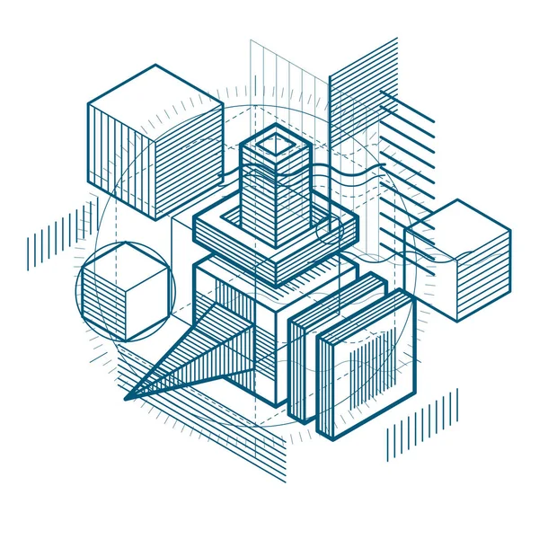 Soyut itmeyi arka plan, 3B vektör düzeni. Bileşimi