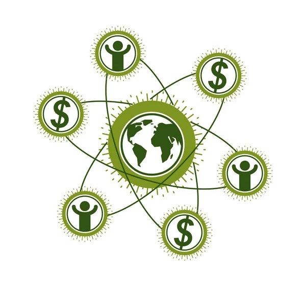 Global Business logotipo creativo, símbolo vectorial único creado con — Archivo Imágenes Vectoriales