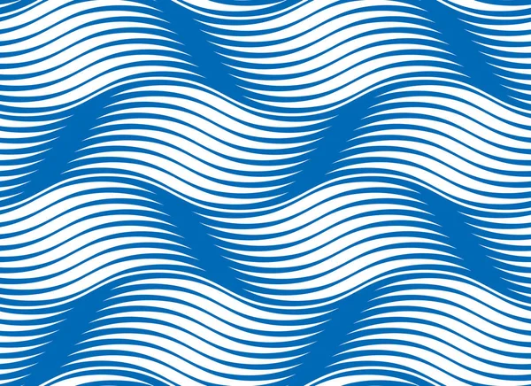 Water waves seamless pattern, vector curve lines abstract repeat — Stock Vector