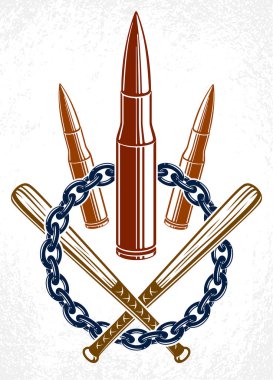 Madde işaretleri ve silah devrim ve savaş, amblemi vektör logosu veya ta