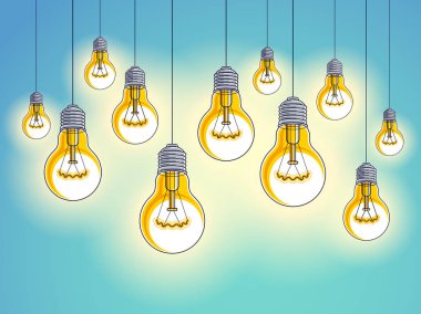 Ampuller güzel vektör gerçekçi illüstrasyon parlayan. ıde