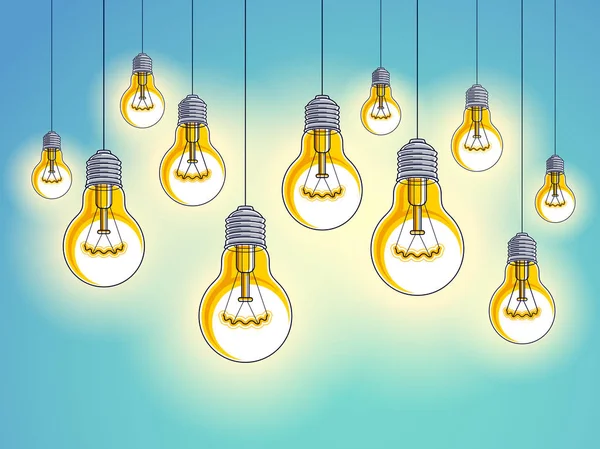 Ampuller güzel vektör gerçekçi illüstrasyon parlayan. ıde