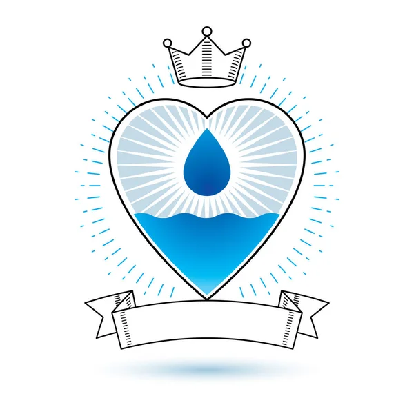 Vektorové modré čisté vody kapku logo pro použití jako marketingové design sy — Stockový vektor