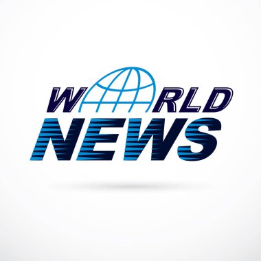 Dünya haber yazıt, vektör illüstrasyon. Haberler ve gerçekler repo