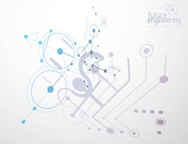 Mekanik düzeni, vektör çizim daireler ve g ile mühendislik