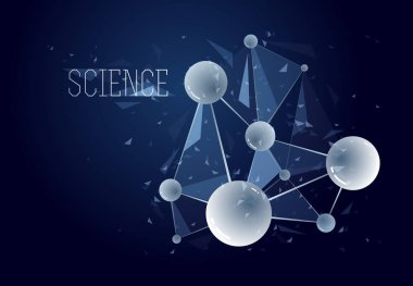 Moleküller ve atomlar vektör soyut arka plan, bilim chemistr