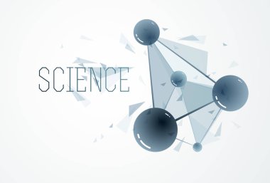 Moleküller vektör soyut arka plan, 3D boyutlu bilim che