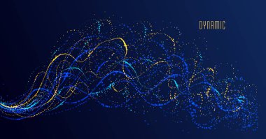 Dotted particle array flowing vector abstract background, life forms bio theme microscopic design, dynamic dots elements in motion. clipart svg vector 