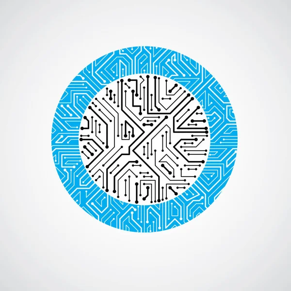 Schéma cybernétique futuriste, carte mère vectorielle bleu illustrati — Image vectorielle