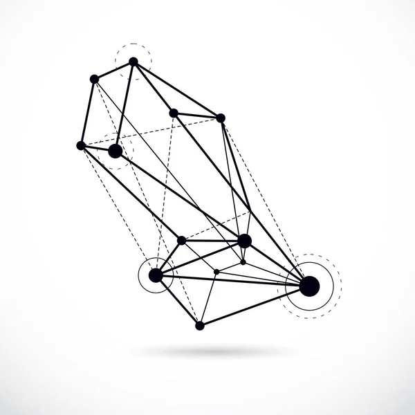 Abstrakt geometrisk 3D wireframe objekt, företags teknik VEC — Stock vektor