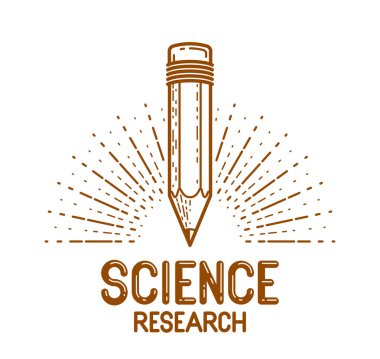 Kalem vektör logosu veya eğitim veya bilim bilgisi simgesi, ar