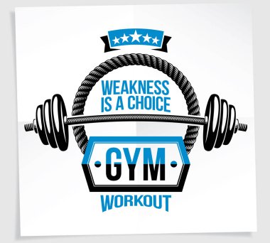 Halter sporu donatılması ile oluşan vücut geliştirme motivasyon afişi