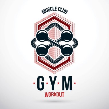 Vektör barbell fitness ekipmanları, Spor salonu halter ve fitness 