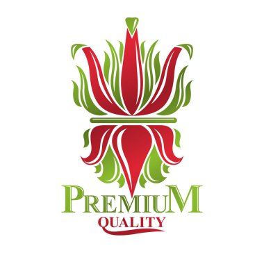 Lily çiçek, eko pr ile arma dekoratif amblem Heraldic arması