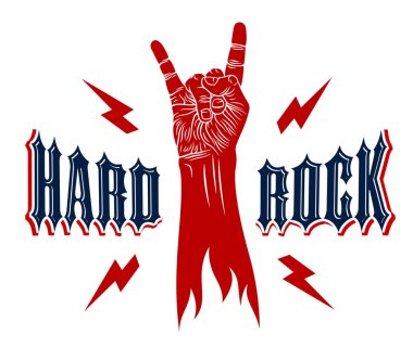 Yıldırımlar ile Rock el işareti, sıcak müzik Rock and Roll ges