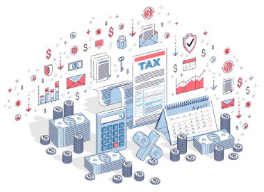 Vergilendirme kavramı, vergi formu veya nakit mon ile kağıt yasal belge