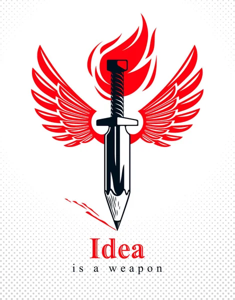 IDEA is een wapen concept, wapen van een ontwerper of kunstenaar allegor — Stockvector