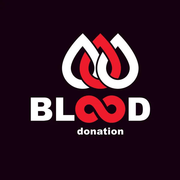 Vector blood donation inscription created with limitless symbol. — Stock Vector