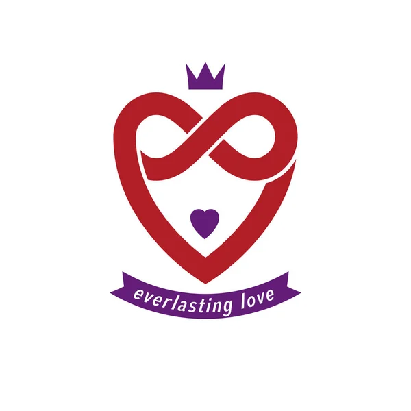 Everlasting Love concept, vector symbol created with infinity lo — Stock Vector