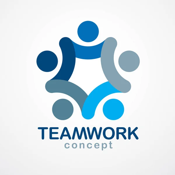 チームワーク実業家団結と協力コンセプトで作成されました。 — ストックベクタ