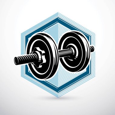 Dis ile oluşan beyaz izole Dumbbell vektör illüstrasyon