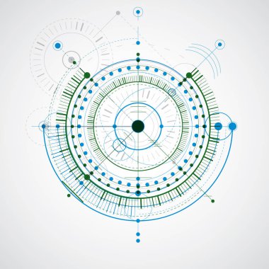 Geometrik teknoloji vektör çizim, teknik duvar kağıdı. Abstra