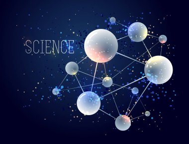 Moleküller ve atomlar vektör soyut arka plan, bilim chemistr