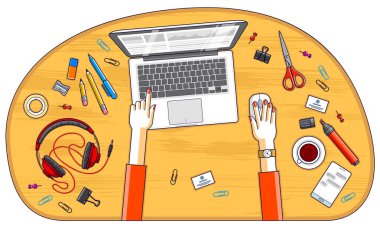 Office çalışan veya girişimci Danışma işyerinde elleri olan bir